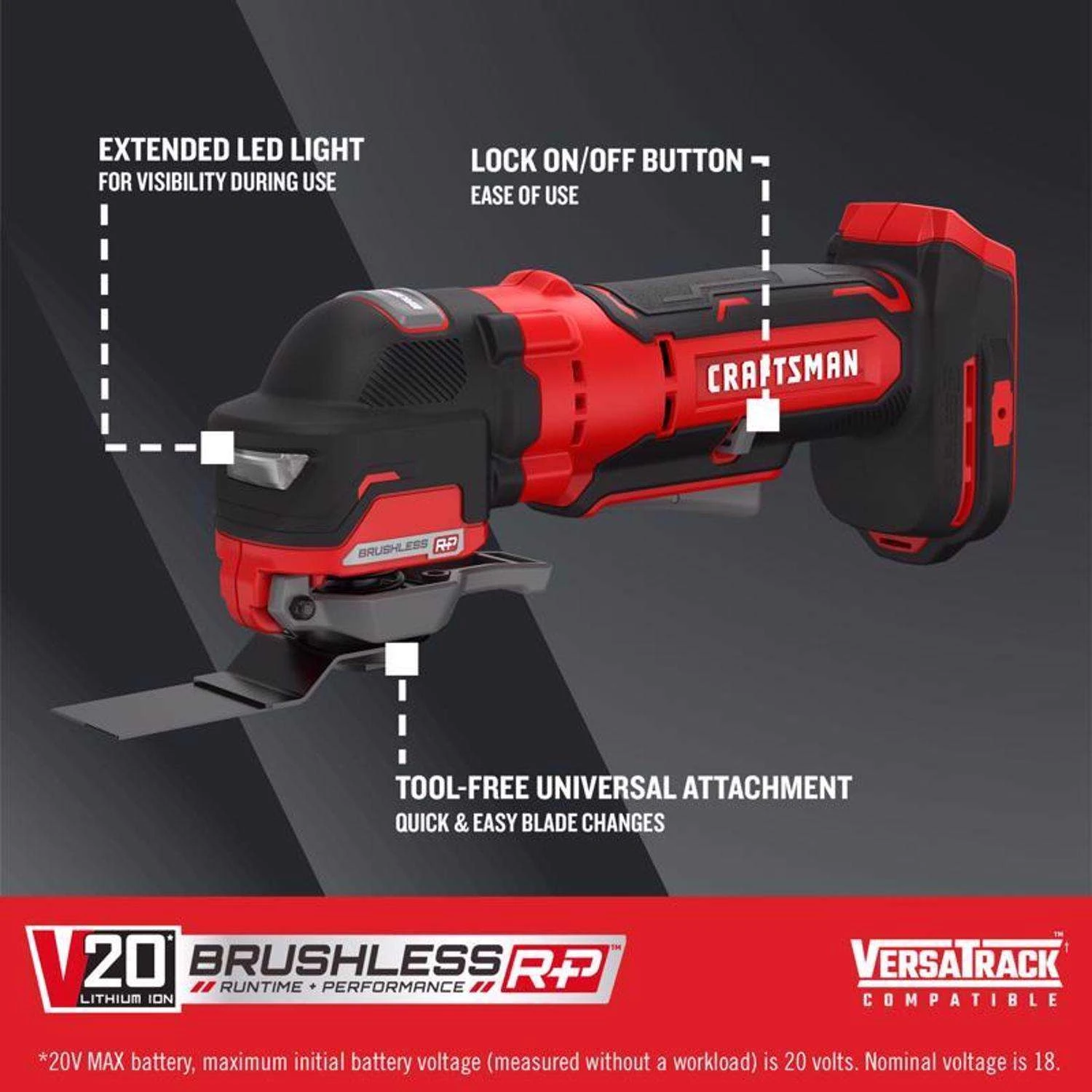 Craftsman V20 Brushless RP Cordless Oscillating Multi-Tool Tool Only 4 Craftsman V20 Brushless RP Cordless Oscillating Multi-Tool Tool Only - Image 4
