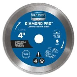 Century Drill & Tool Diamond Pro 4 In. D X 5/8 And 7/8 In. Steel Continuous Rim Diamond Saw Blade 1
