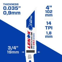 LENOX METALWOLF 4 In. Bi-Metal WAVE EDGE Reciprocating Saw Blade 14 TPI 5 Pk 6 LENOX METALWOLF 4 In. Bi-Metal WAVE EDGE Reciprocating Saw Blade 14 TPI 5 Pk -Craftsman Shop bdc2f740 8d8e 4811 bac6 d914f2f37ce1