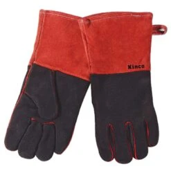 Kinco 12 In. Cowhide Split Leather Welding Gloves Red L 1 Pk