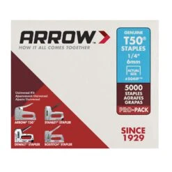 Arrow T50 3/8 In. W X 1/4 In. L 18 Ga. Flat Crown Heavy Duty Staples 5000 Pk -Craftsman Shop c5bee969 1d29 4b63 9256 7485568fe2bb