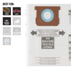 Craftsman 1 In. L X 10 In. W Wet/Dry Vac Filter Bag 5-8 Gal 3 Pc -Craftsman Shop c67dd941 1708 4608 9528 9adcf9f13e47