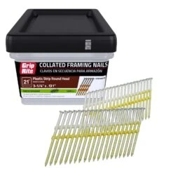 Grip-Rite 3-1/4 In. 10 Ga. Angled Strip Hot-Dip Galvanized Framing Nails 21 Deg 1000 Pk -Craftsman Shop d1158d5d 4346 4da3 a73e 06d054ca3111