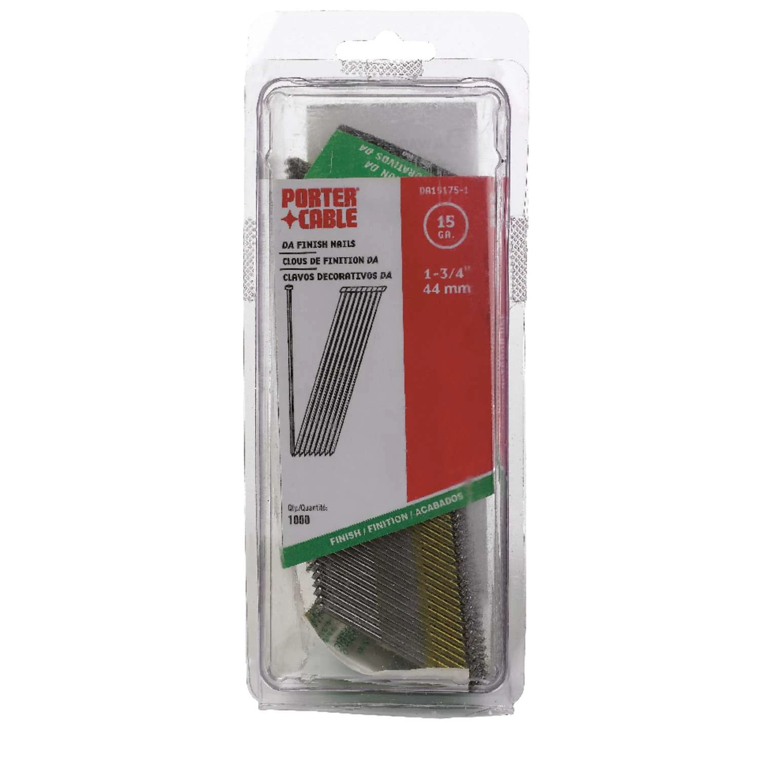 Porter Cable 1-3/4 In. 15 Ga. Angled Strip Bright Finish Nails 34 Deg 1,000 Pk 1 Porter Cable 1-3/4 In. 15 Ga. Angled Strip Bright Finish Nails 34 Deg 1,000 Pk