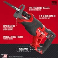 Craftsman V20 Cordless Brushed Reciprocating Saw Tool Only 13 Craftsman V20 Cordless Brushed Reciprocating Saw Tool Only -Craftsman Shop d319cdaa 40e2 4474 8015 a0022b16716a