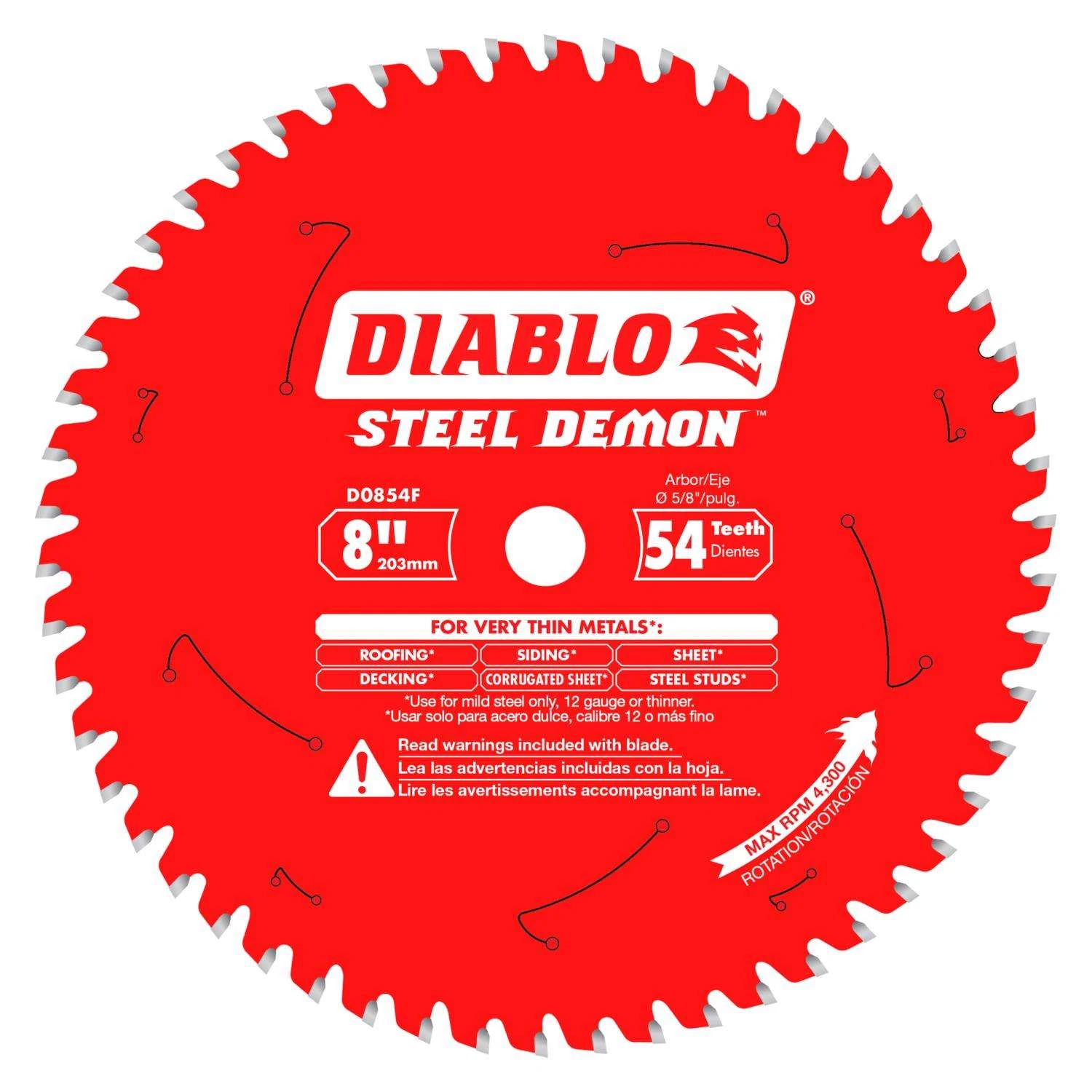 Diablo Steel Demon 8 In. D X 5/8 In. TiCo Hi-Density Carbide Metal Saw Blade 54 Teeth 1 Pk 1 Diablo Steel Demon 8 In. D X 5/8 In. TiCo Hi-Density Carbide Metal Saw Blade 54 Teeth 1 Pk
