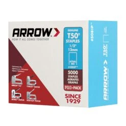 Arrow T50 3/8 In. W X 1/2 In. L 18 Ga. Flat Crown Heavy Duty Staples 5000 Pk -Craftsman Shop d6389954 4748 4e64 9a5f 5169870de567