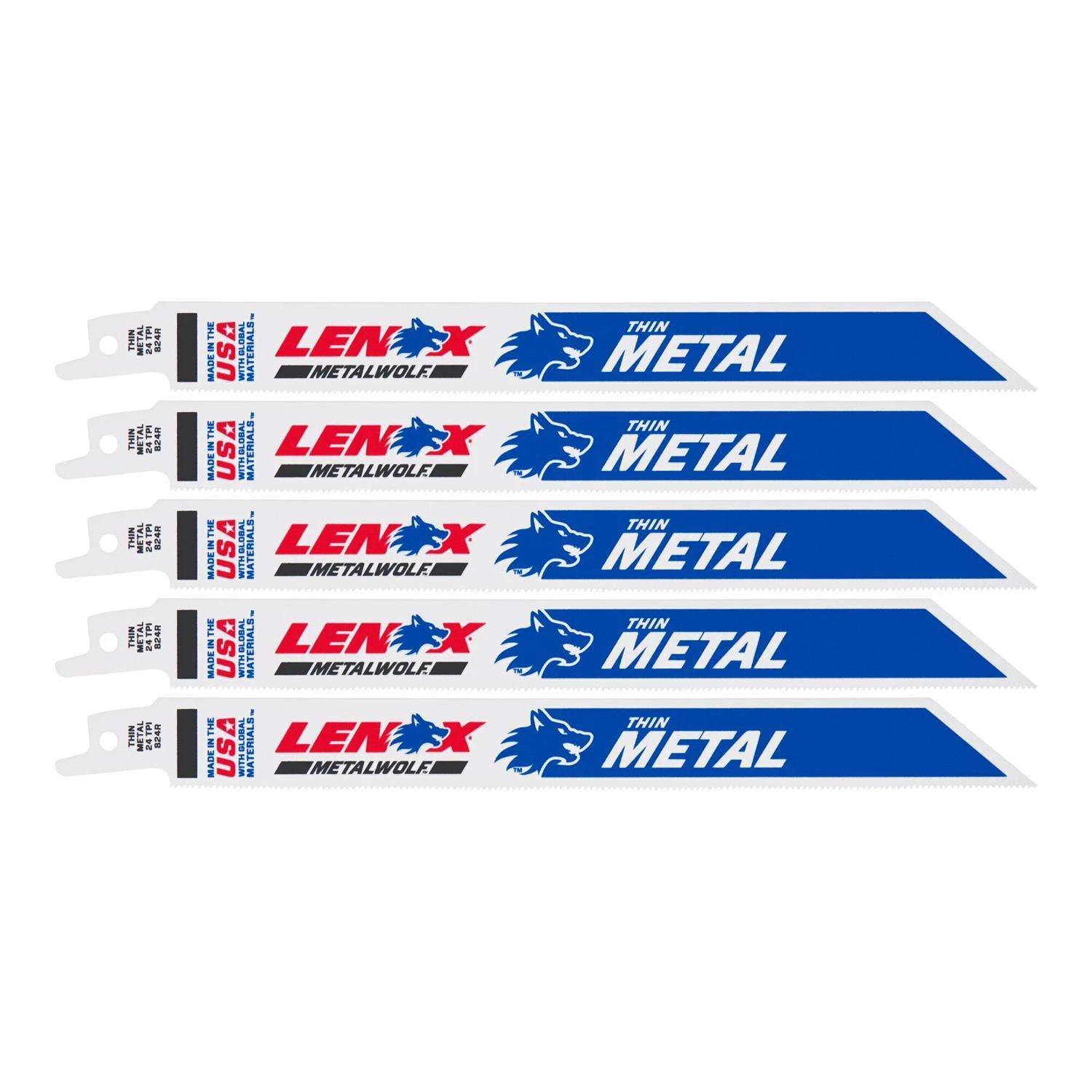 LENOX METALWOLF 8 In. Bi-Metal WAVE EDGE Reciprocating Saw Blade 24 TPI 5 Pk 1 LENOX METALWOLF 8 In. Bi-Metal WAVE EDGE Reciprocating Saw Blade 24 TPI 5 Pk