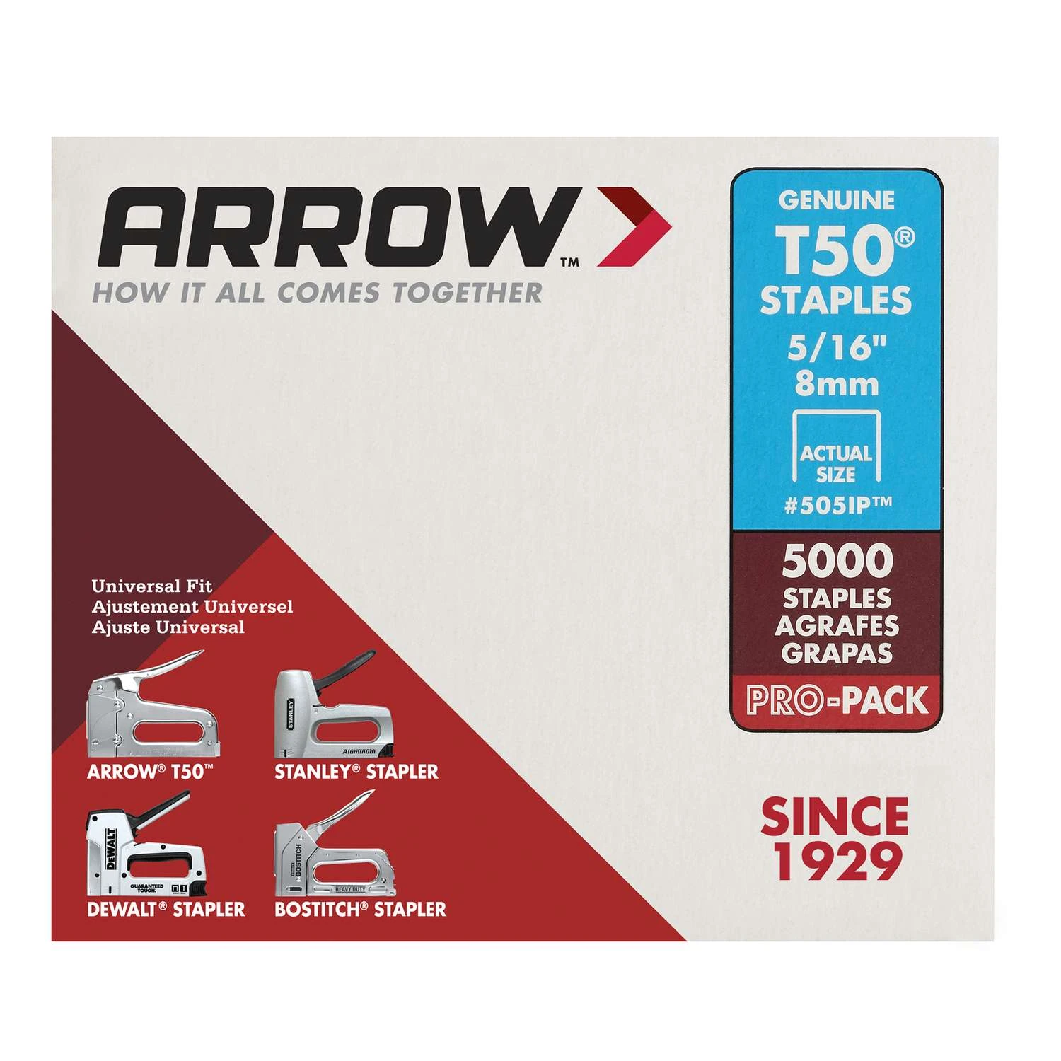 Arrow T50 3/8 In. W X 5/16 In. L 18 Ga. Flat Crown Heavy Duty Staples 5000 Pk 3 Arrow T50 3/8 In. W X 5/16 In. L 18 Ga. Flat Crown Heavy Duty Staples 5000 Pk - Image 3