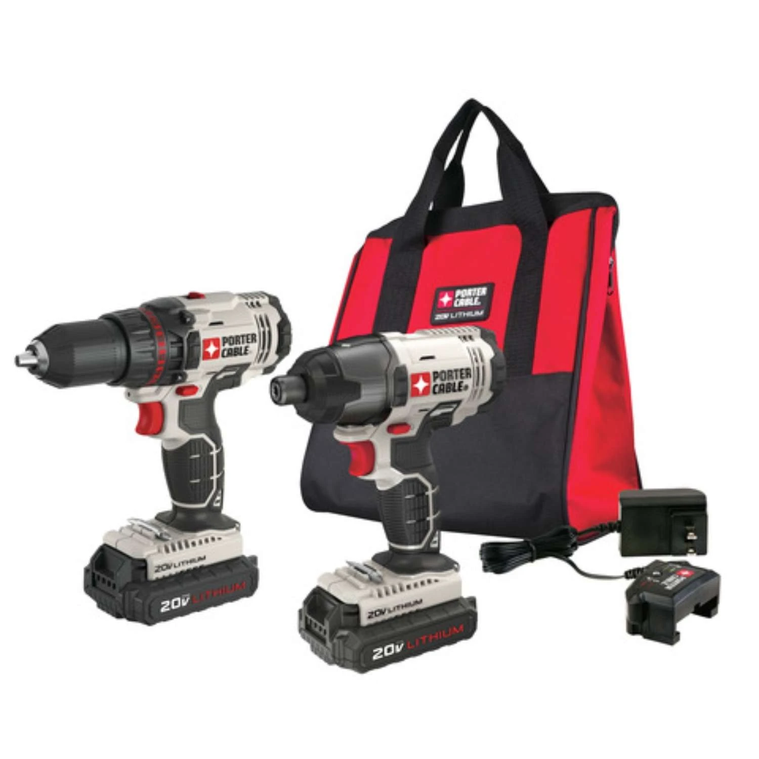 Porter Cable 20V Cordless Brushed 2 Tool Drill/Driver And Impact Driver Kit 1 Porter Cable 20V Cordless Brushed 2 Tool Drill/Driver And Impact Driver Kit