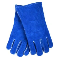 Forney 13.5 In. Leather Welding Gloves Blue L 1 Pk