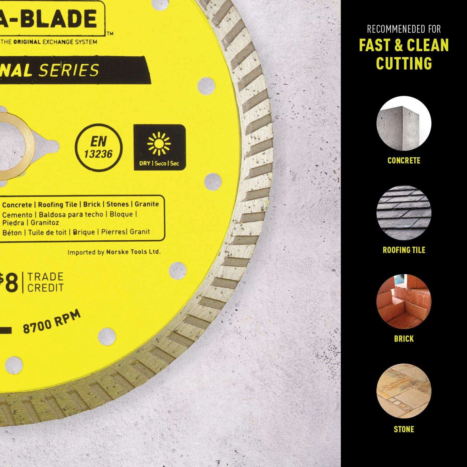 Trade A Blade 4 In. D X 5/8 And 7/8 In. Diamond Turbo Rim Blade 1 Each 3 Trade A Blade 4 In. D X 5/8 And 7/8 In. Diamond Turbo Rim Blade 1 Each - Image 3