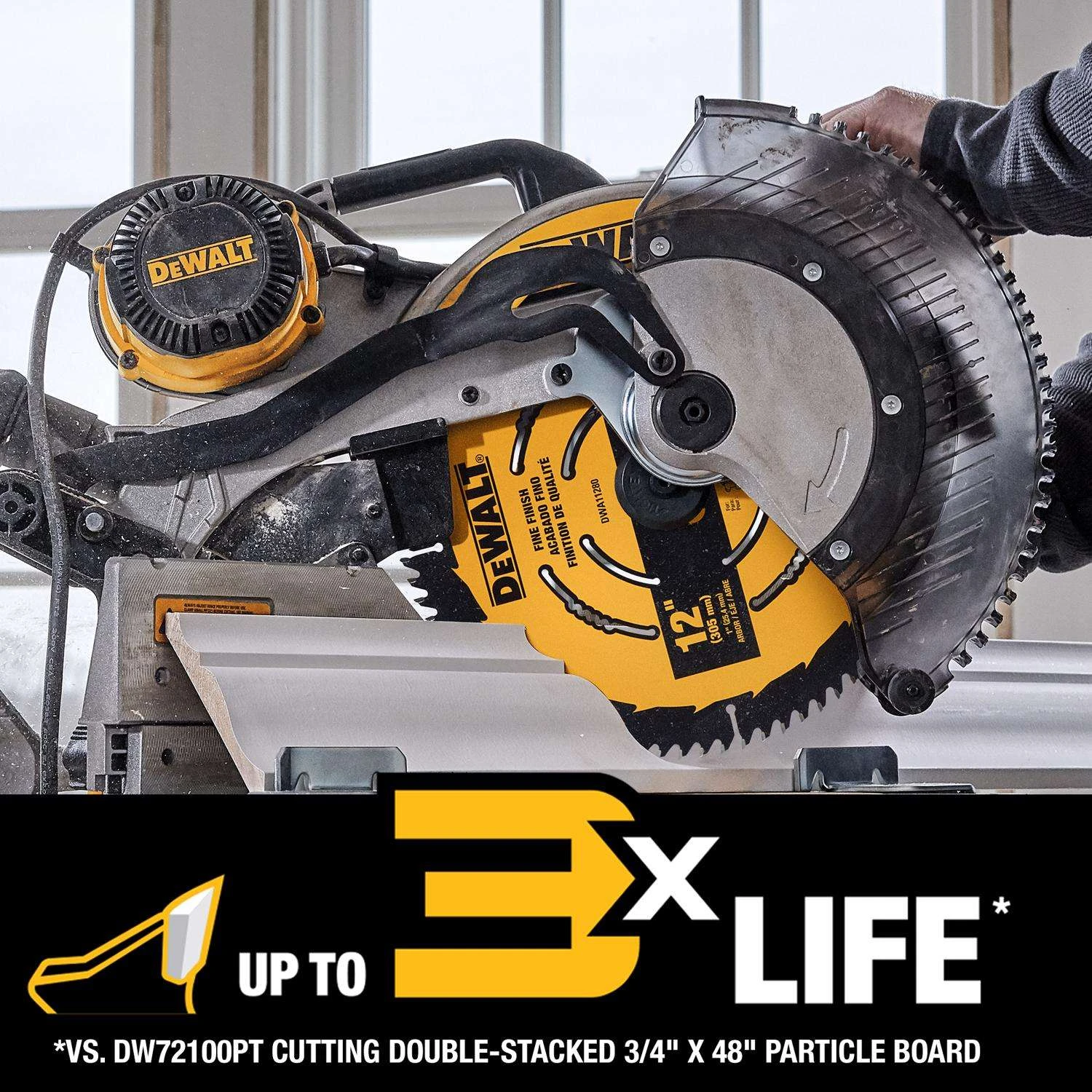 DeWalt 12 In. D X 1 In. Carbide Tipped Circular Saw Blade 100 Teeth 1 Pc 3 DeWalt 12 In. D X 1 In. Carbide Tipped Circular Saw Blade 100 Teeth 1 Pc - Image 3