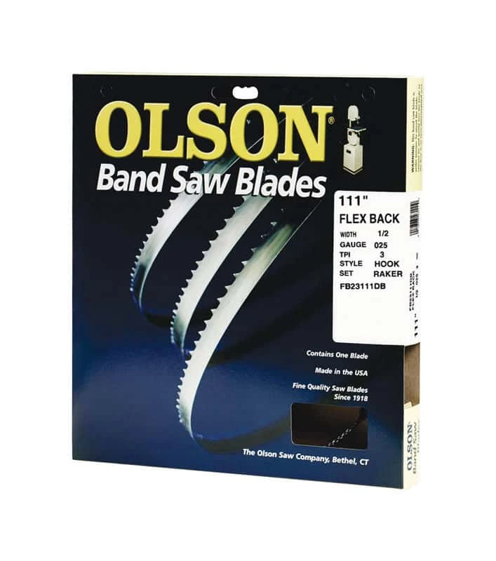 Olson 111 In. L X 1/2 In. W Carbon Steel Band Saw Blade 3 TPI Hook Teeth 1 Pk 1 Olson 111 In. L X 1/2 In. W Carbon Steel Band Saw Blade 3 TPI Hook Teeth 1 Pk