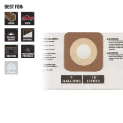 Craftsman 10.6 In. L X 4.1 In. W Wet/Dry Vac Dust Bag 4 Gal 2 Pc -Craftsman Shop f523404f fa4c 454c bc64 67448676a502