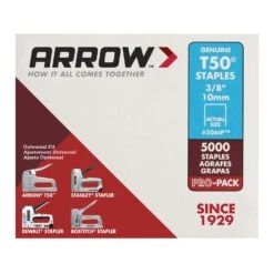 Arrow T50 3/8 In. W X 3/8 In. L 18 Ga. Flat Crown Heavy Duty Staples 5000 Pk -Craftsman Shop f85ab908 7044 4796 b4b2 822ae1b095db